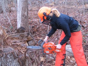 Chain sawing